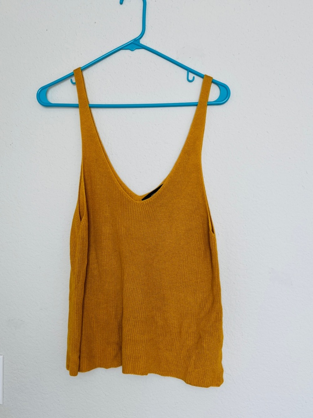Forever 21 Mustard Knit V-Neck Tank Top